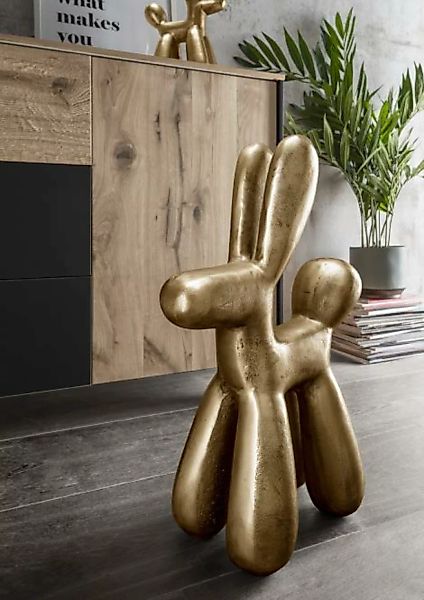 Deko-Figur 57 cm hoch DOG 2 Antik Gold günstig online kaufen