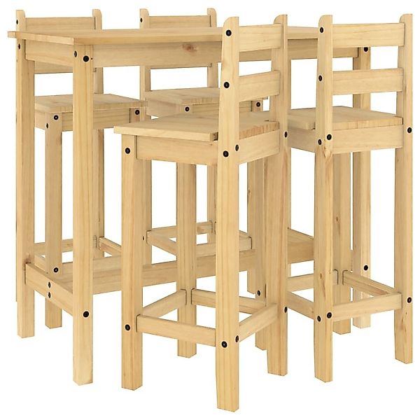 vidaXL Essgruppe 5-tlg. Bar-Set Massivholz Kiefer, günstig online kaufen