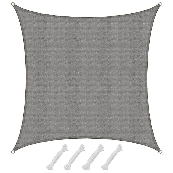 AMANKA HDPE Sonnensegel Wasserdurchlässig - 6 x 6 m Viereckig Grau günstig online kaufen
