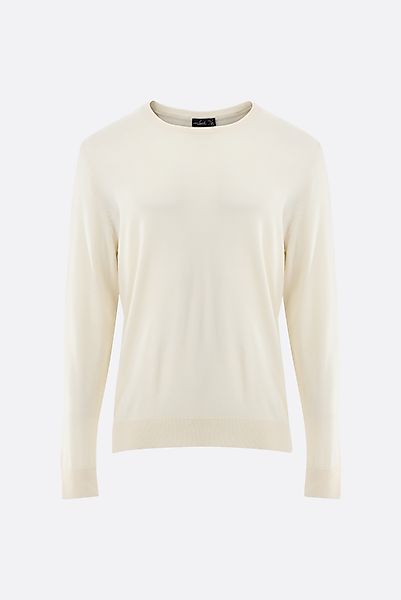 Rundhalspullover aus merzerisierter Merinowolle günstig online kaufen