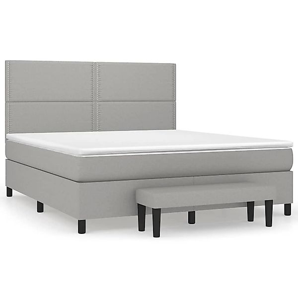 vidaXL Boxspringbett mit Matratze Hellgrau 180x200 cm Stoff1358424 günstig online kaufen