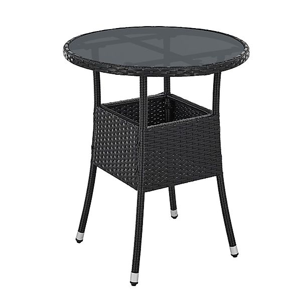 Juskys Gartentisch Yoro, rund, aus Polyrattan, günstig online kaufen
