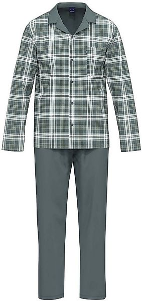 Ammann Schlafanzug Herren Pyjama lang geknöpft (2 tlg) Baumwolle günstig online kaufen