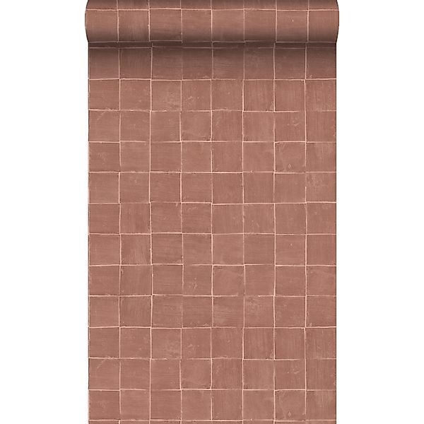 Origin Luxury Wallcoverings Tapete Fliesenmuster Braun 50 X 900 Cm 348046 günstig online kaufen