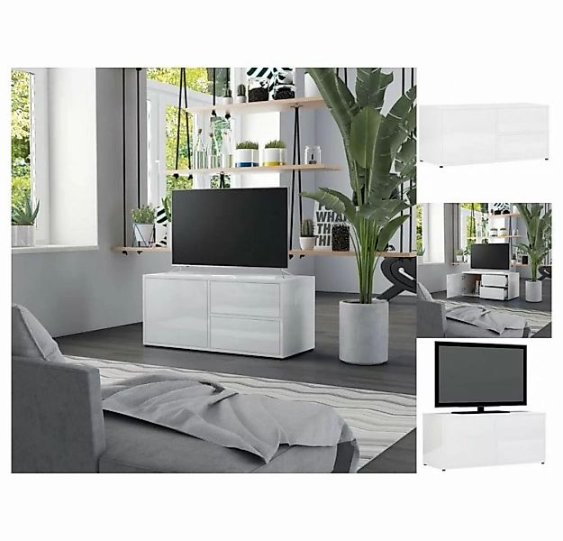 vidaXL TV-Schrank TV-Schrank Hochglanz-Weiß 80x34x36 cm Spanplatte Lowboard günstig online kaufen