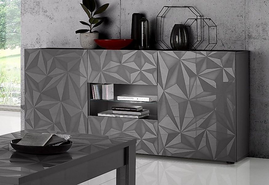 Home affaire Sideboard Prisma Breite 181, Kommode 2 Türen, 2 Schubkästen, A günstig online kaufen