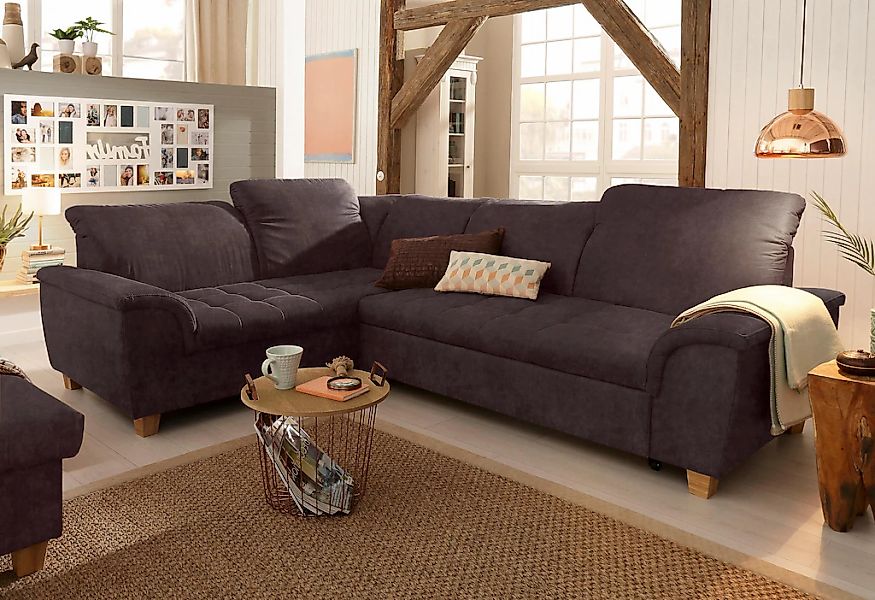 Home affaire Ecksofa "Lyla L-Form" wahlweise mit Rückenfunktion und Bettfun günstig online kaufen