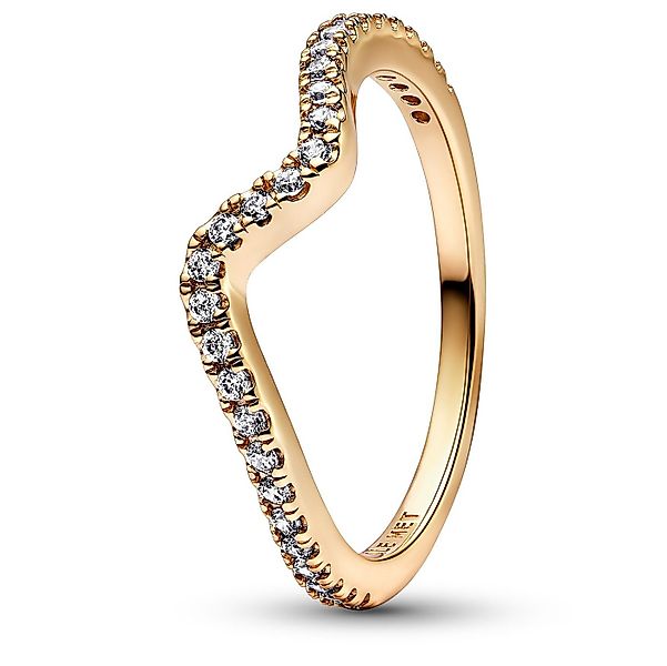 Pandora Fingerring Damenring Funkelnde Welle Goldfarben günstig online kaufen