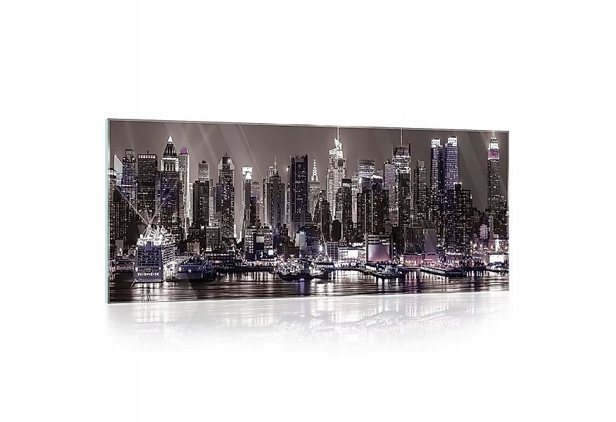 Wallarena Glasbild Stadt New York Schwarz Modern groß Glasbilder Wohnzimmer günstig online kaufen