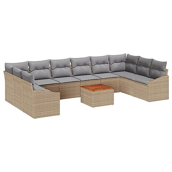 vidaXL Garten-Sofa-Set 11-Tlg Beige Hellgrau 3356551 günstig online kaufen