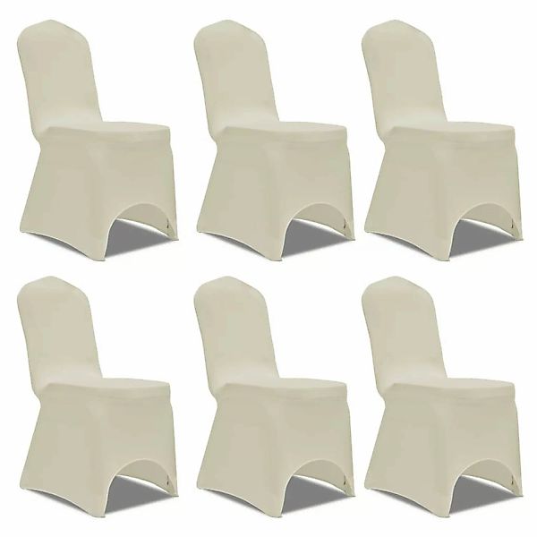 vidaXL Hussen-Set Stretch-Stuhlhussen 12 Stk. Creme günstig online kaufen