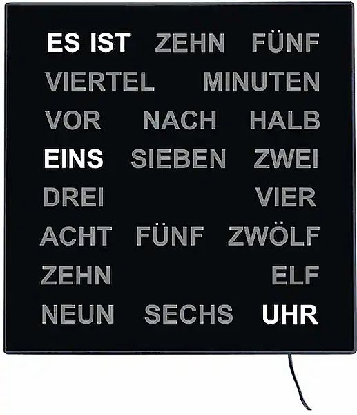 AMS Wanduhr Wortuhr LED Wanduhr Tischuhr günstig online kaufen