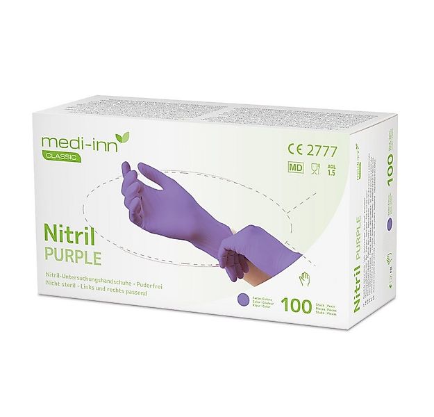 Medi-Inn Nitril-Handschuhe Nitril Purple Einmalhandschuhe lila puderfrei AQ günstig online kaufen
