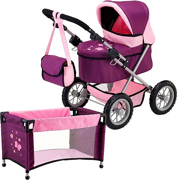Bayer Puppenwagen Trendy, (3-tlg), inklusive Puppen-Reisebett und Umhängeta günstig online kaufen
