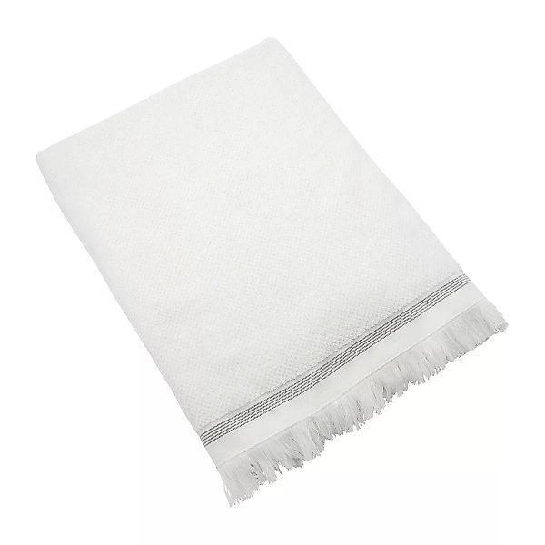Meraki Handtuch weiß mit grauen Linien 100 x 180cm günstig online kaufen