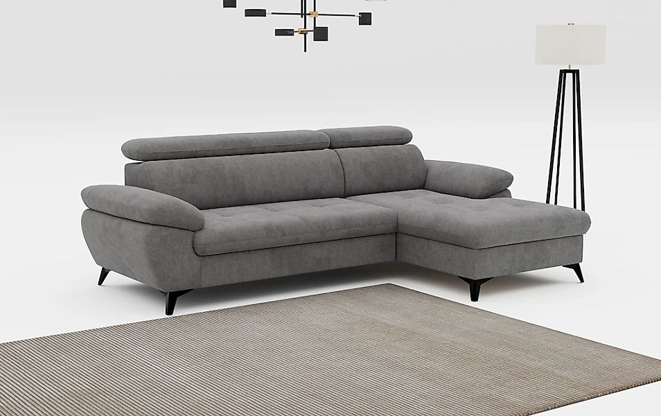 COTTA Ecksofa "Hudson L-Form, B: 261 cm" mit Kopfteilverstellung, optional günstig online kaufen