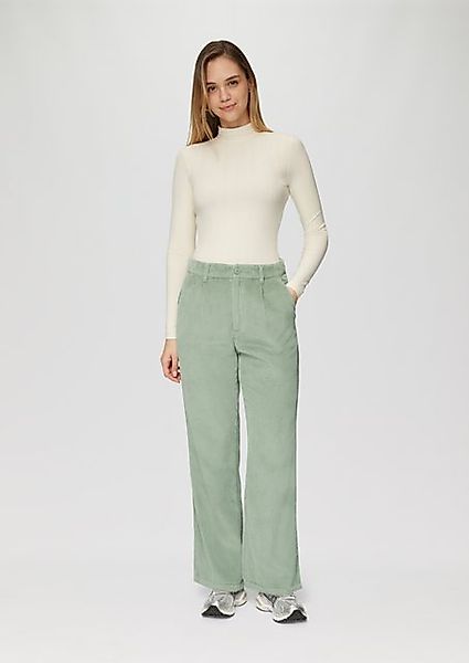 QS Stoffhose Cordhose mit Straight Leg und Bundfalten günstig online kaufen