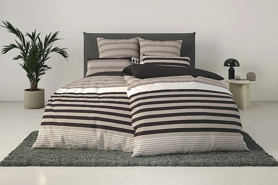 H.I.S Bettwäsche "Majoran" 3 tlg. gestreifte Bettwäsche in verschiedenen Qu günstig online kaufen