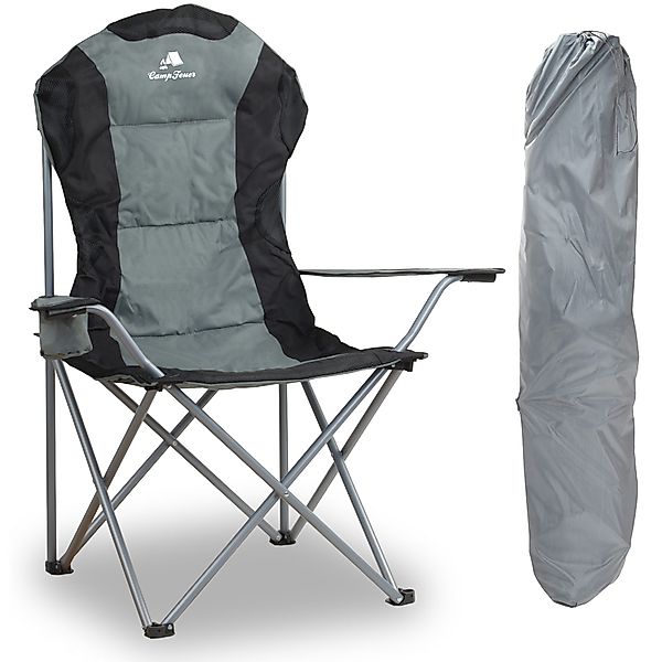 CampFeuer Faltstuhl Campingstuhl Faltbar, Grau, Anglerstuhl günstig online kaufen