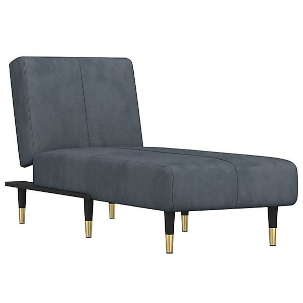 vidaXL Chaiselongue Chaiselongue Dunkelgrau Samt, 1 Teile günstig online kaufen