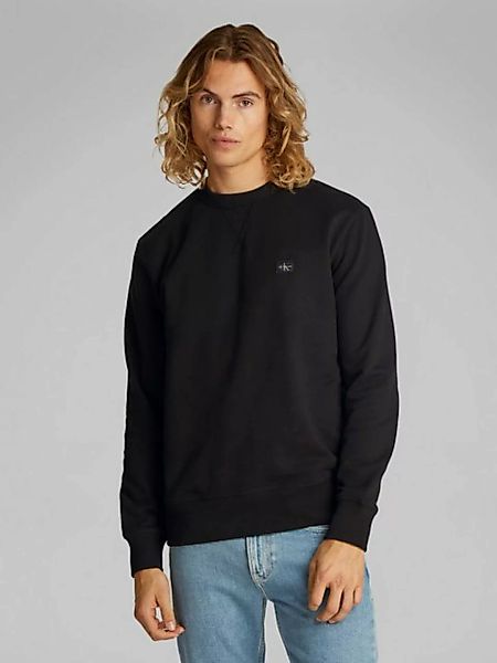 Calvin Klein Jeans Sweatshirt WOVEN LABEL CREW NECK Logostickerei günstig online kaufen