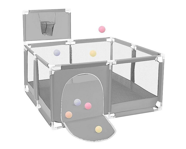Comomy Laufgitter (Baby Krabbelgitter, 1-tlg), mit Basketball-Netz 128x66cm günstig online kaufen