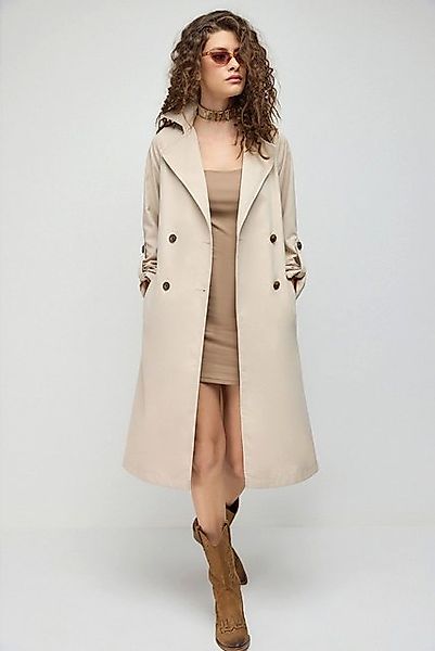 No Matter What Trenchcoat Beige Gürtel Langer Trenchcoat günstig online kaufen