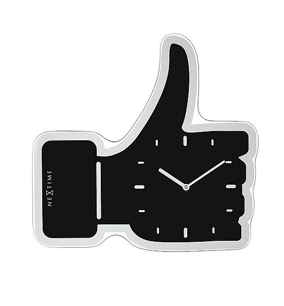 NEXTIME Wanduhr Wanduhr Designeruhr Uhr Modern Thumbs Up Liken Schwarz 40x4 günstig online kaufen