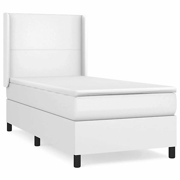 vidaXL Boxspringbett mit Matratze Weiß 90x190 cm Kunstleder1466227 günstig online kaufen