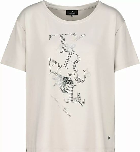 Monari T-Shirt mit Glanz-Print und Strass Schrift günstig online kaufen