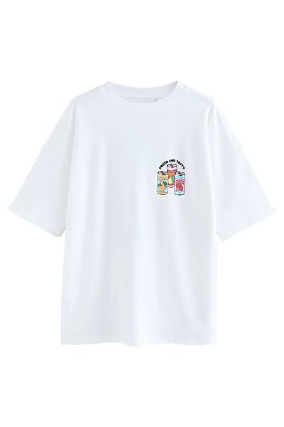 Next T-Shirt Oversized Fit T-Shirt, Dosen-Drinks (1-tlg) günstig online kaufen