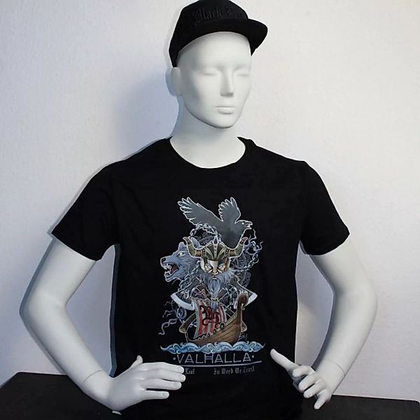 Black Leaf Print-Shirt T-Shirt VALHALLA (Black Leaf Merchandise, Black Leaf günstig online kaufen