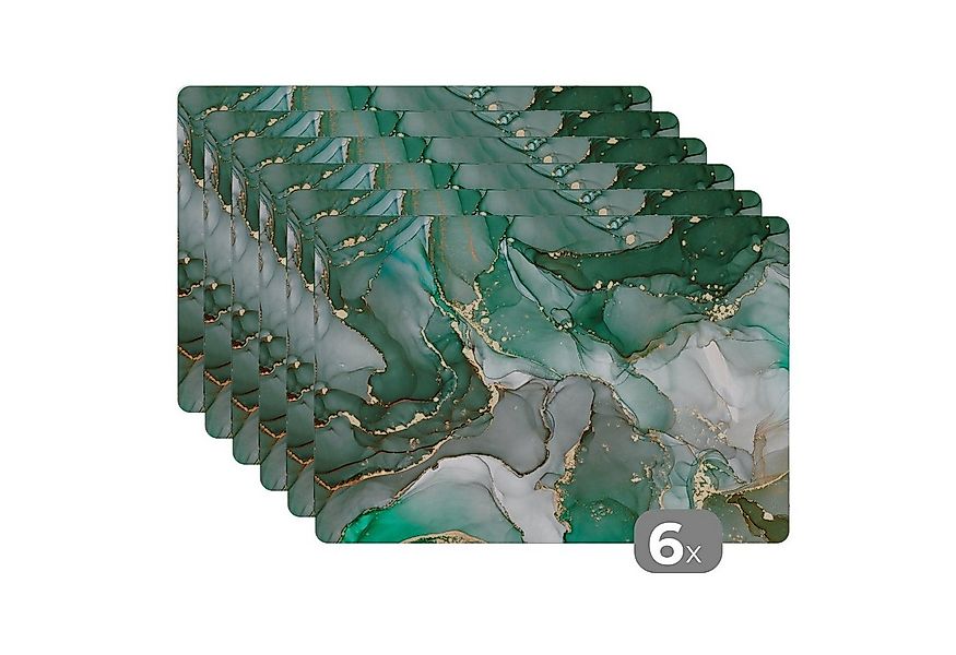 MuchoWow Platzset Gold - Marmor - Grün - Luxus - Marmoroptik/print - Grau, günstig online kaufen
