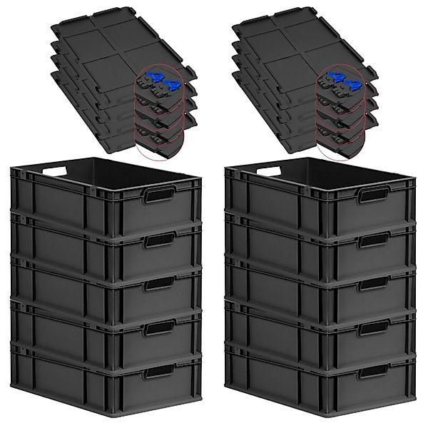 PROREGAL SuperSparSet 10x Eurobox Nextgen Grip Mit Scharnierdeckel Und Blau günstig online kaufen