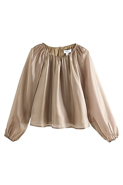 Next Langarmbluse Organza-Bluse mit voluminösen langen Ärmeln (1-tlg) günstig online kaufen
