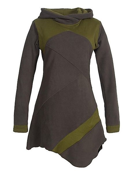 Vishes Minikleid Asymmetrisches Patchwork Kleid - Recycling-Fleece Hippie, günstig online kaufen