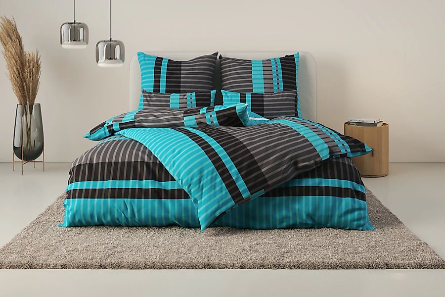my home Bettwäsche "Philine" 2 Stk. tlg. mit modernen Streifen, Bettwäsche günstig online kaufen