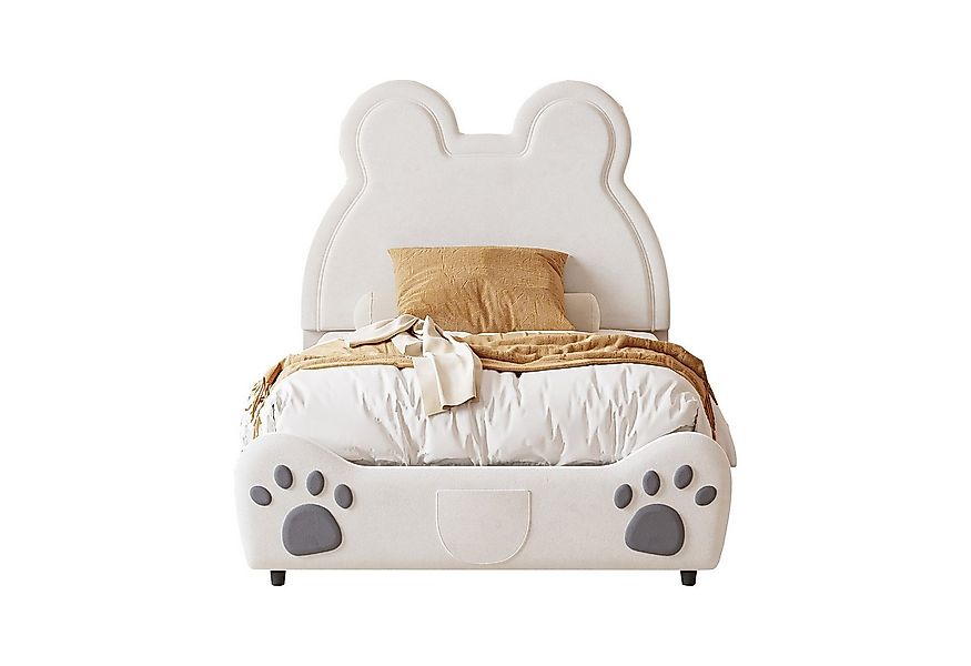 Flieks Polsterbett, Bärenform Kinderbett Einzelbett 90x200cm hautfreundlich günstig online kaufen