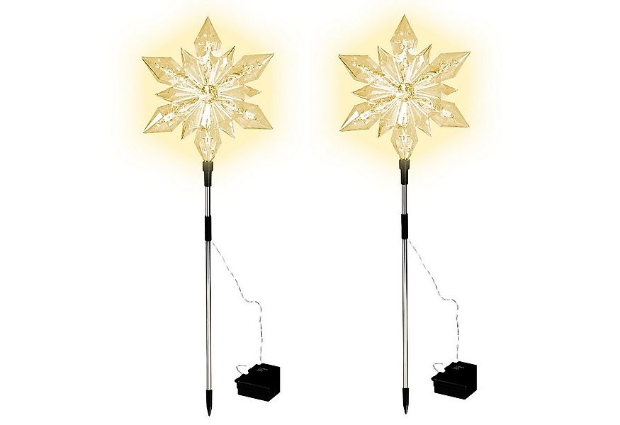 Spetebo Gartenstecker LED Stern mit Timer (Set, 1-St., 2 Sterne) mit Timer günstig online kaufen