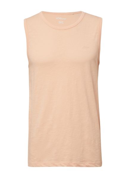 s.Oliver Muskelshirt T-Shirt Baumwoll-Tanktop mit Flammgarnstruktur günstig online kaufen