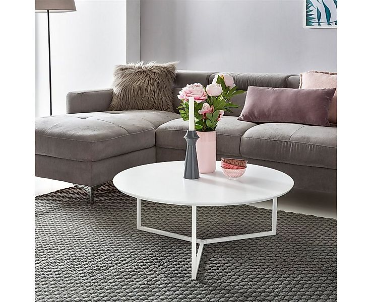 Wohnling Couchtisch WL5.240 MDF Holz weiß matt Wohnzimmertisch Loungetisch günstig online kaufen