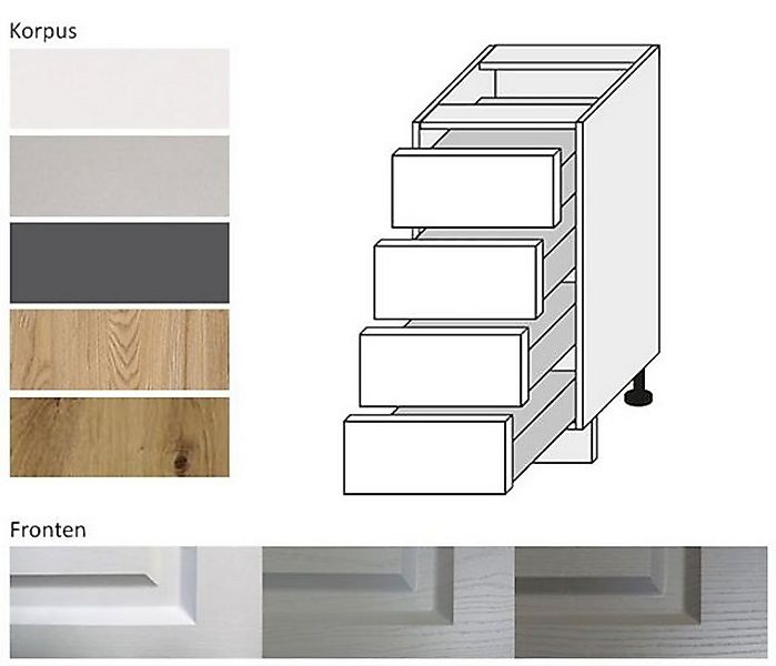 Feldmann-Wohnen Unterschrank Elbing (Elbing, 1-St) 40cm Front- und Korpusfa günstig online kaufen