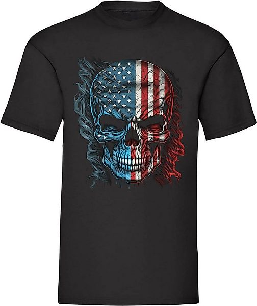 Banco T-Shirt Herren USA Totenkopf (39) mit Druck und 100% Baumwolle Hochwe günstig online kaufen