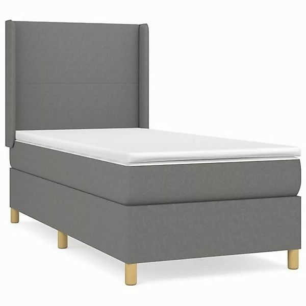 furnicato Bett Boxspringbett mit Matratze Dunkelgrau 90x190 cm Stoff (1-tlg günstig online kaufen