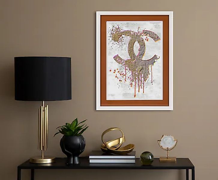 queence Bild mit Rahmen »Glitzer Logo« Fashion 1 Stk. tlg. Poster mit bunte günstig online kaufen