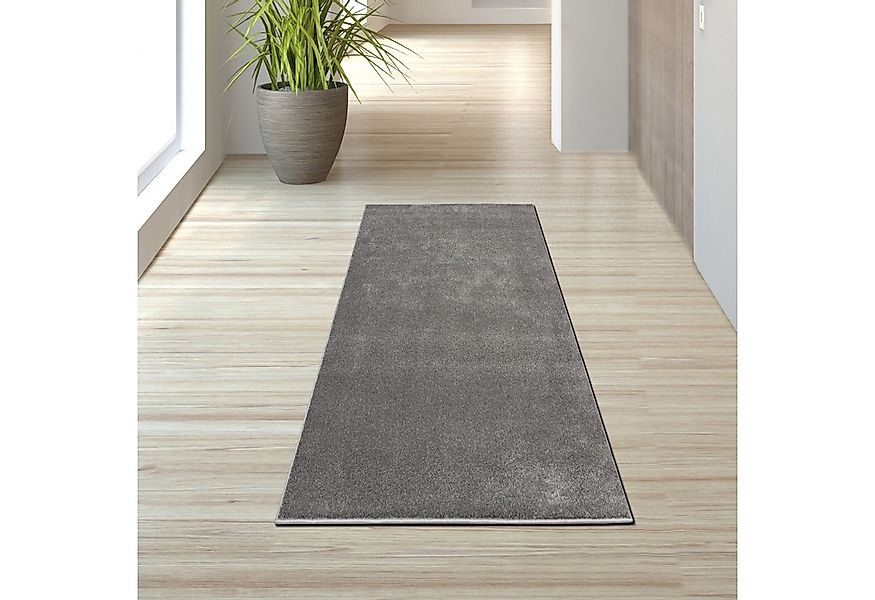 TeppichHome24 Teppich Teppich Hochflor uni pflegeleicht robust Anthrazit, r günstig online kaufen