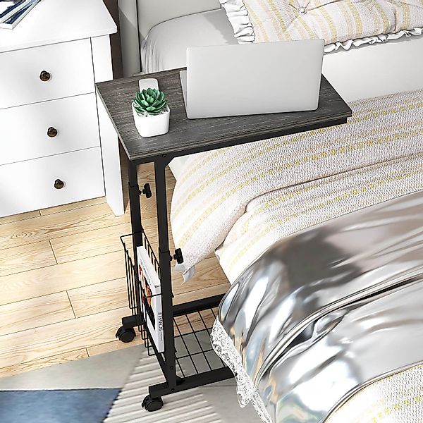 COSTWAY Laptoptisch, höhenverstellbar mit Rollen&Aufbewahrungskorb, fürs günstig online kaufen