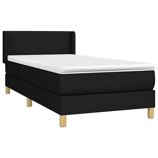 vidaXL Boxspringbett mit Matratze Schwarz 80x200 cm Stoff 3130067 günstig online kaufen