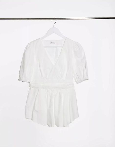 Vila – Popelin-Bluse in Weiß günstig online kaufen