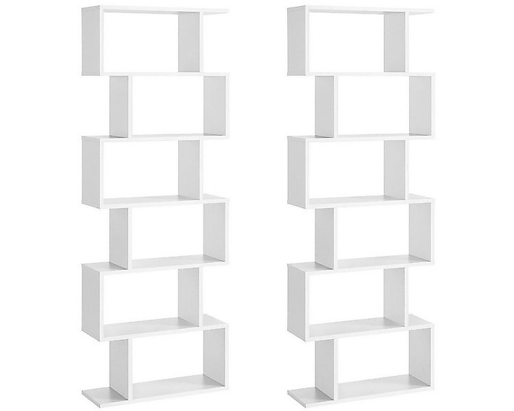 VASAGLE Bücherregal, 2-tlg., Standregal, Büroregal, 6 Fächer, Holzwerkstoff günstig online kaufen
